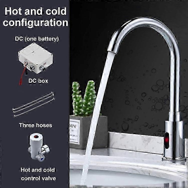 Automatic hands-free tap for bathroom sink cold water sensor