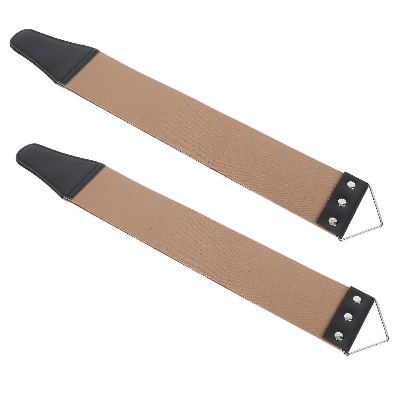 2Pcs Double Sided Leather Razor Strop for Precision Blade Honing and Barber Shaving Use