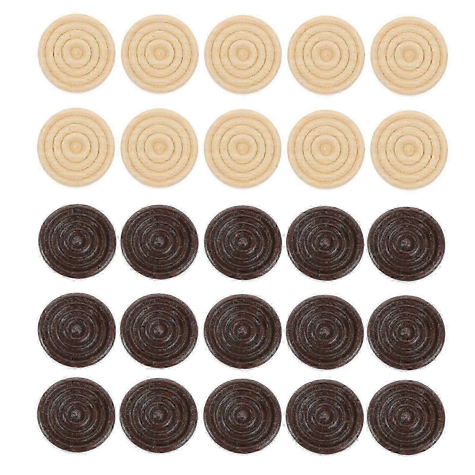 Träschackpjäser för damspel, 48 delar backgammon-tillbehörsset
