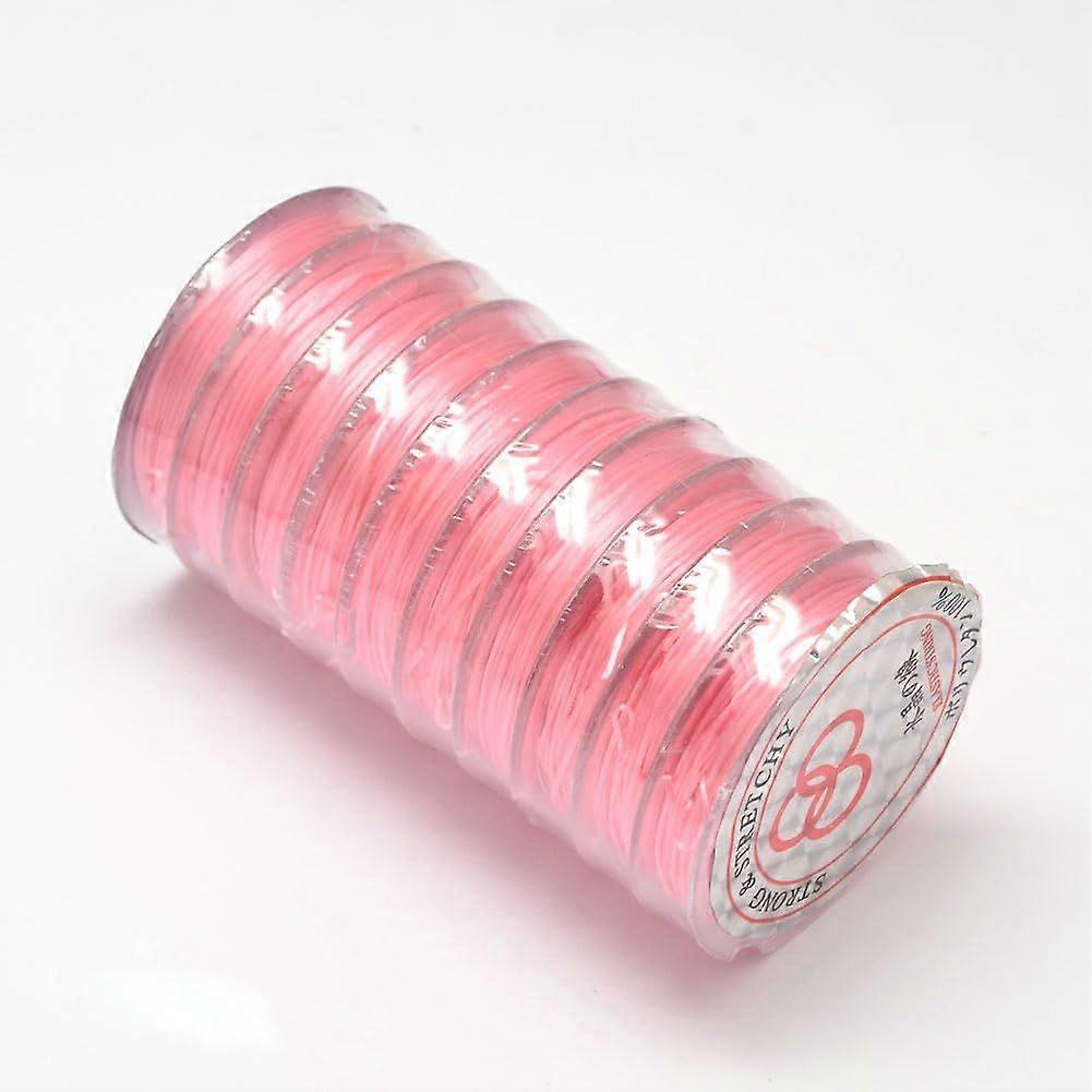 10 Roll Flat Elastic String Beading Thread for Stretch Bracelet Making Pale Violet Red 0.8mm Diameter 10.93 Yards (10m) Flat Shape Elastic Thread