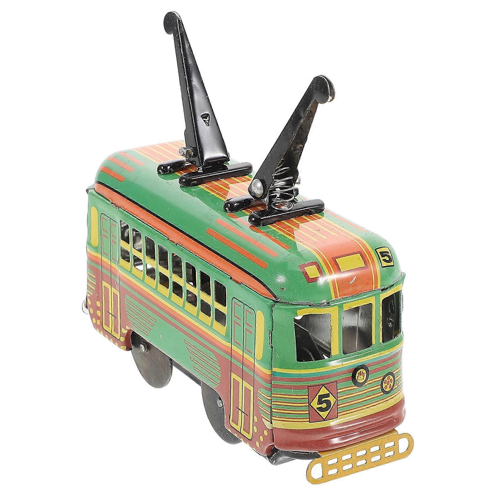 Metal Retro Bus Toy for Playing with Friction Power