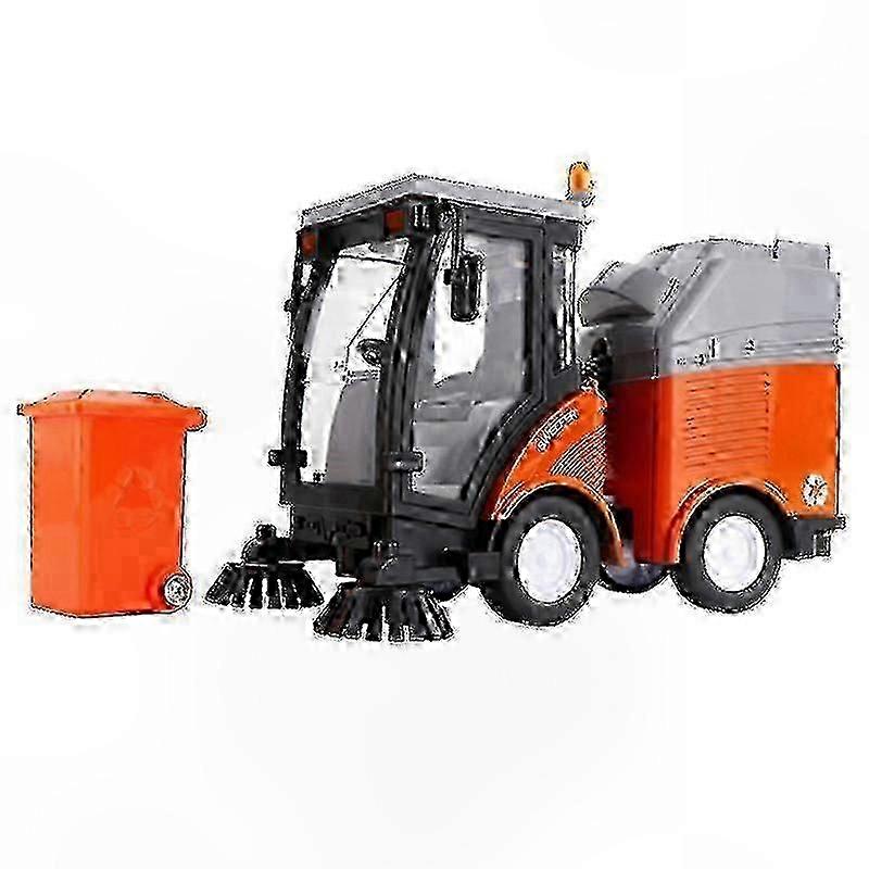 Street Sweeper Toy with Lights, Sound, Friction Wheels & Detachable Trash Bin