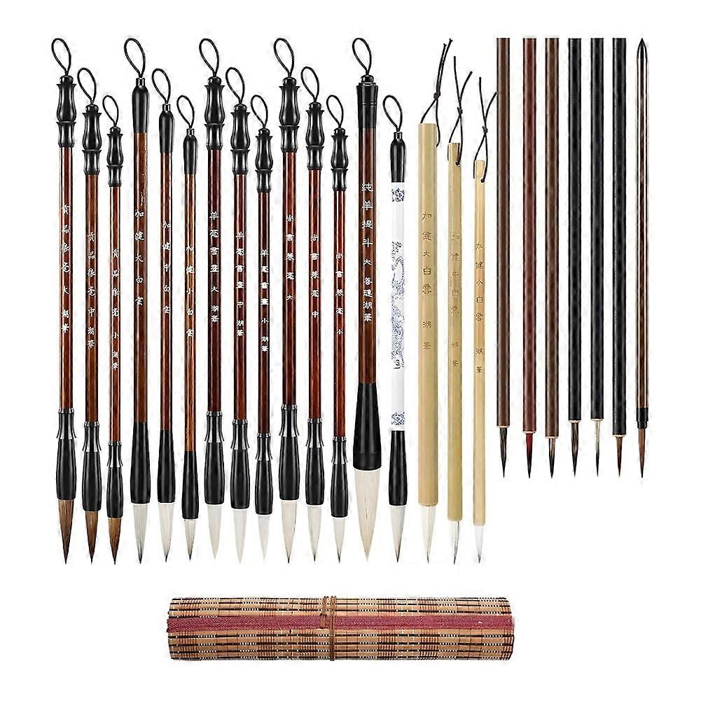25 Brushes with Various Bristle Types, Features Soft Goat Hair and Mixed Tips, Accommodates Different Stroke Techniques