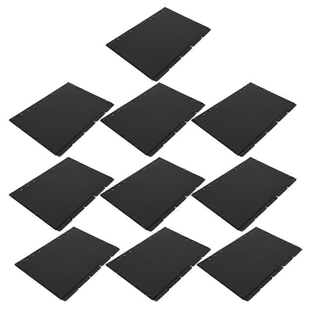 Index Tabs Paper Binder Dividers Black Color 10 Sheets for Office Use