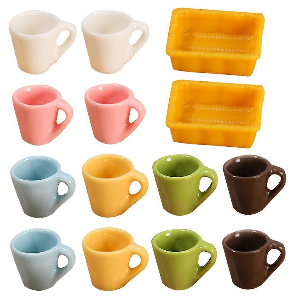 Miniature Coffee Cups Mini Tea Cups for Decor Assorted Color 42Pcs