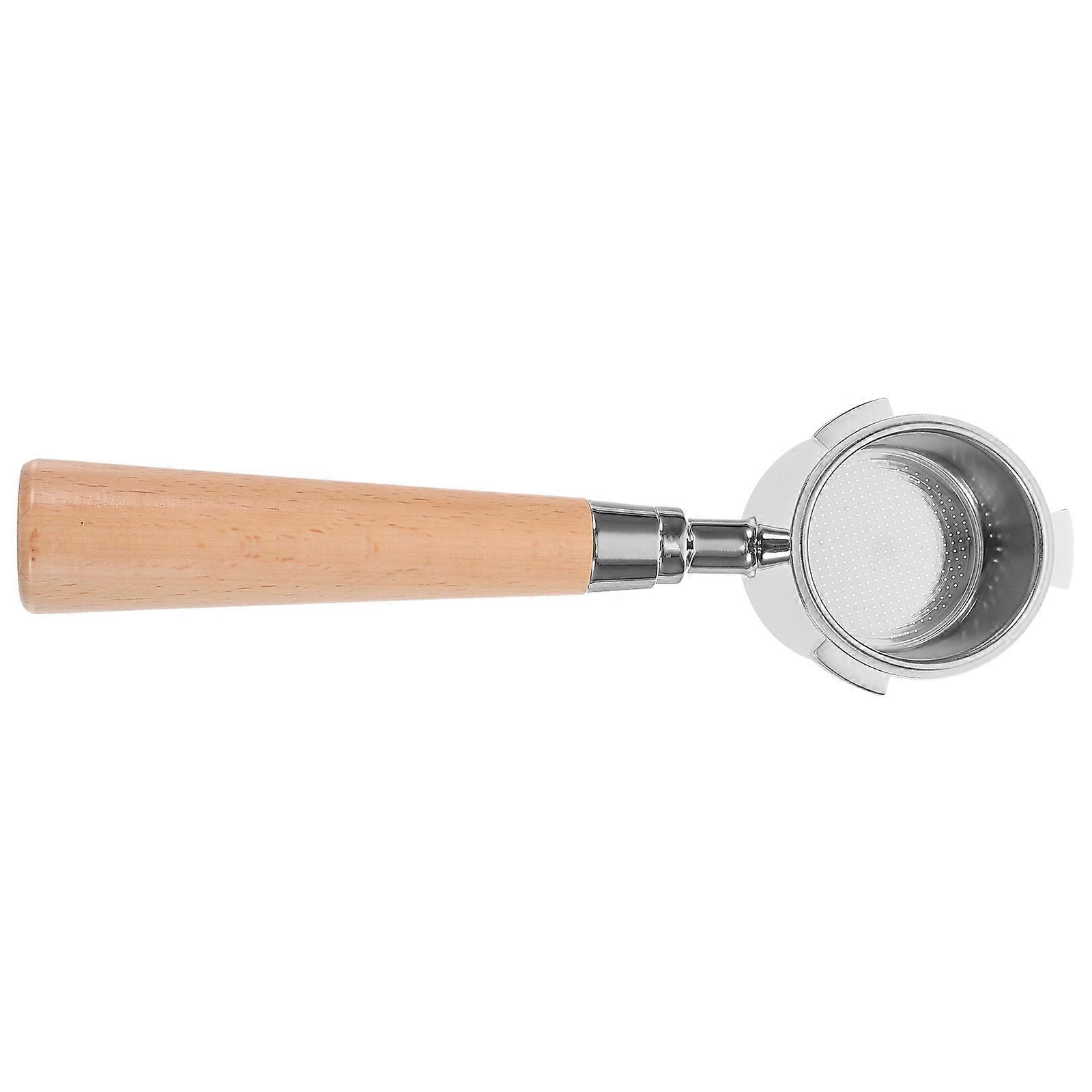 Bottomless Portafilter with Wood Handle for Espresso Machine 3Pcs Pack