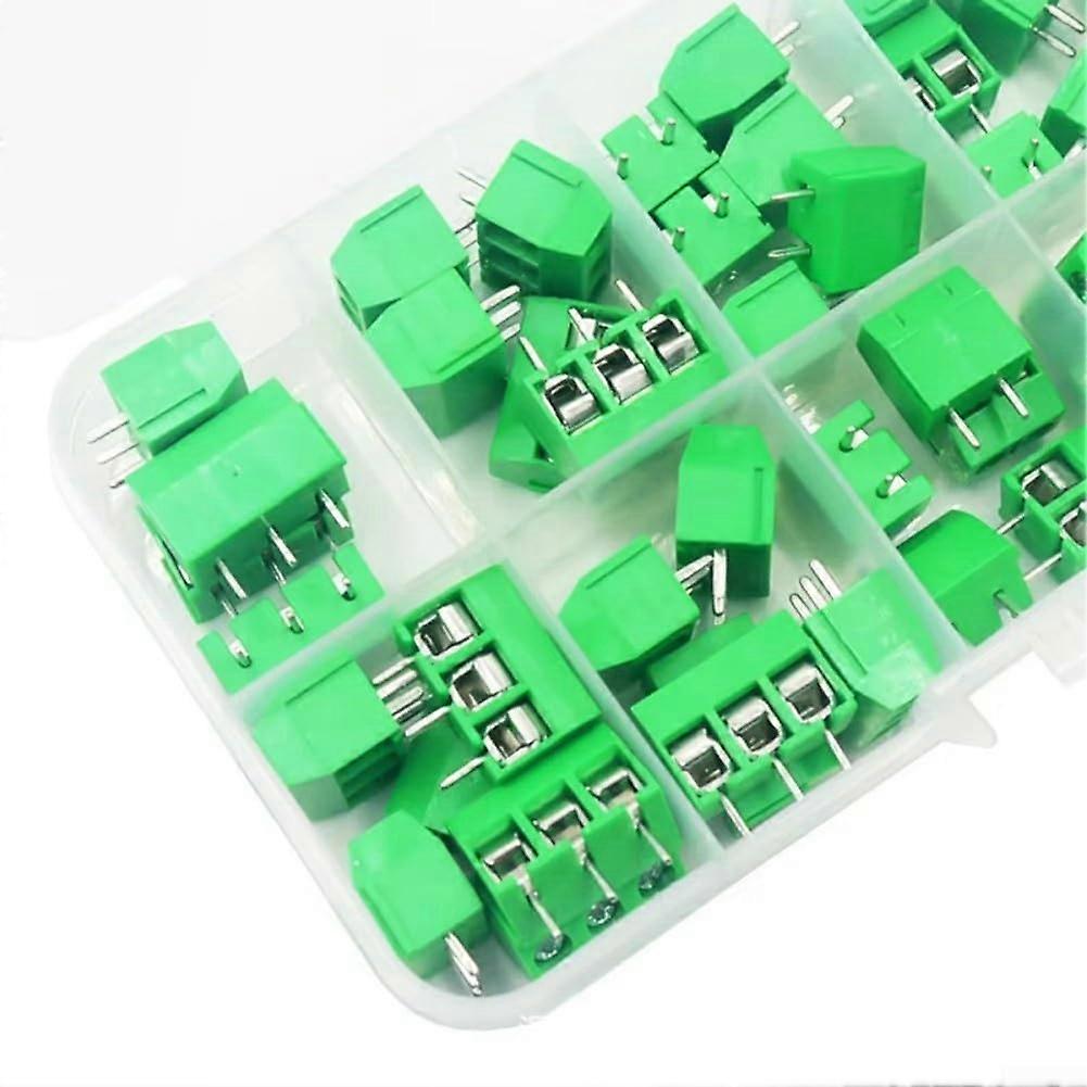 Wiring Kit with 50PCS Green PCB Mount Terminals for Arduino Projects and Electronics Compatibility