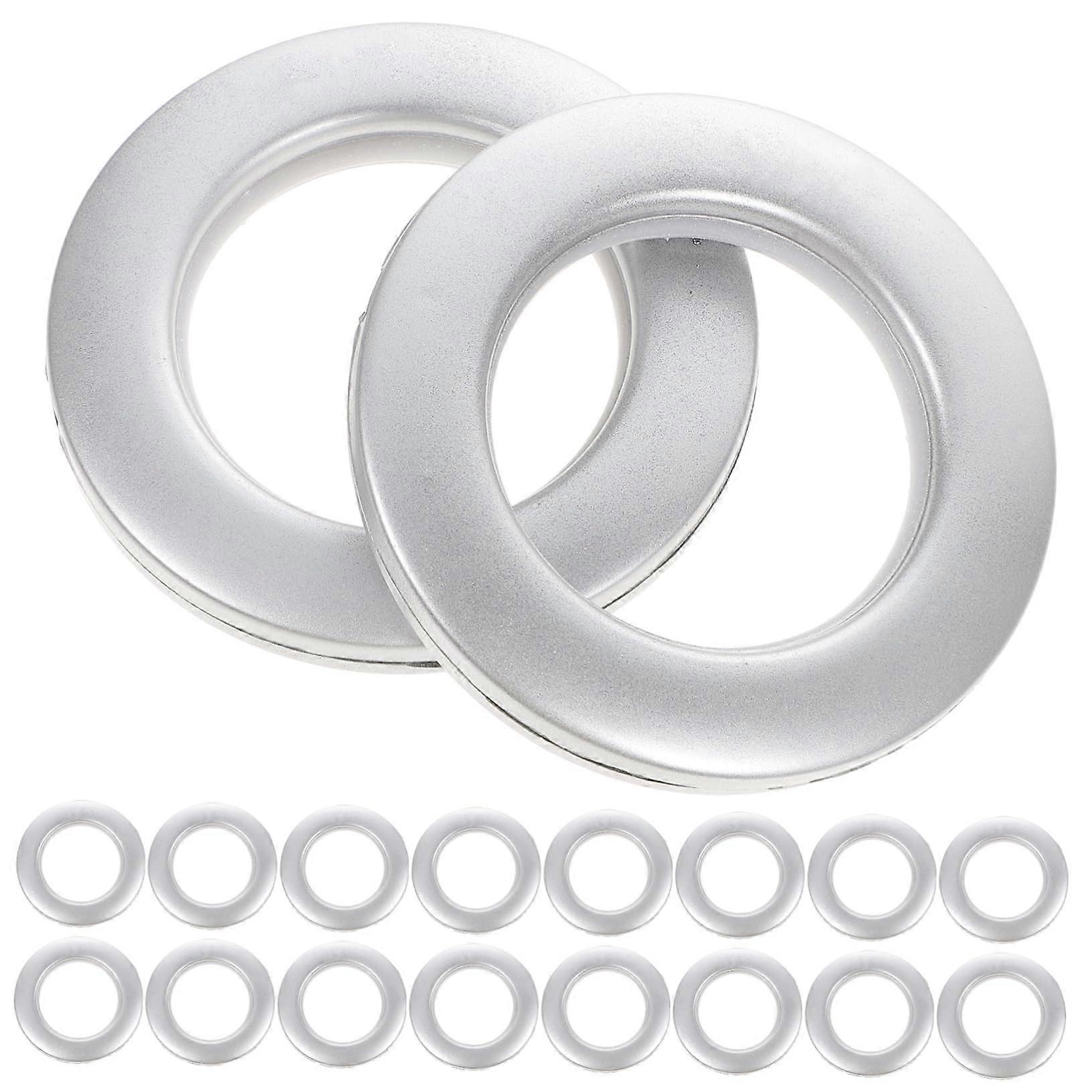 75pcs Curtain Grommet Rings Roman Blind Snap Together Low Noise Tool Install Silver