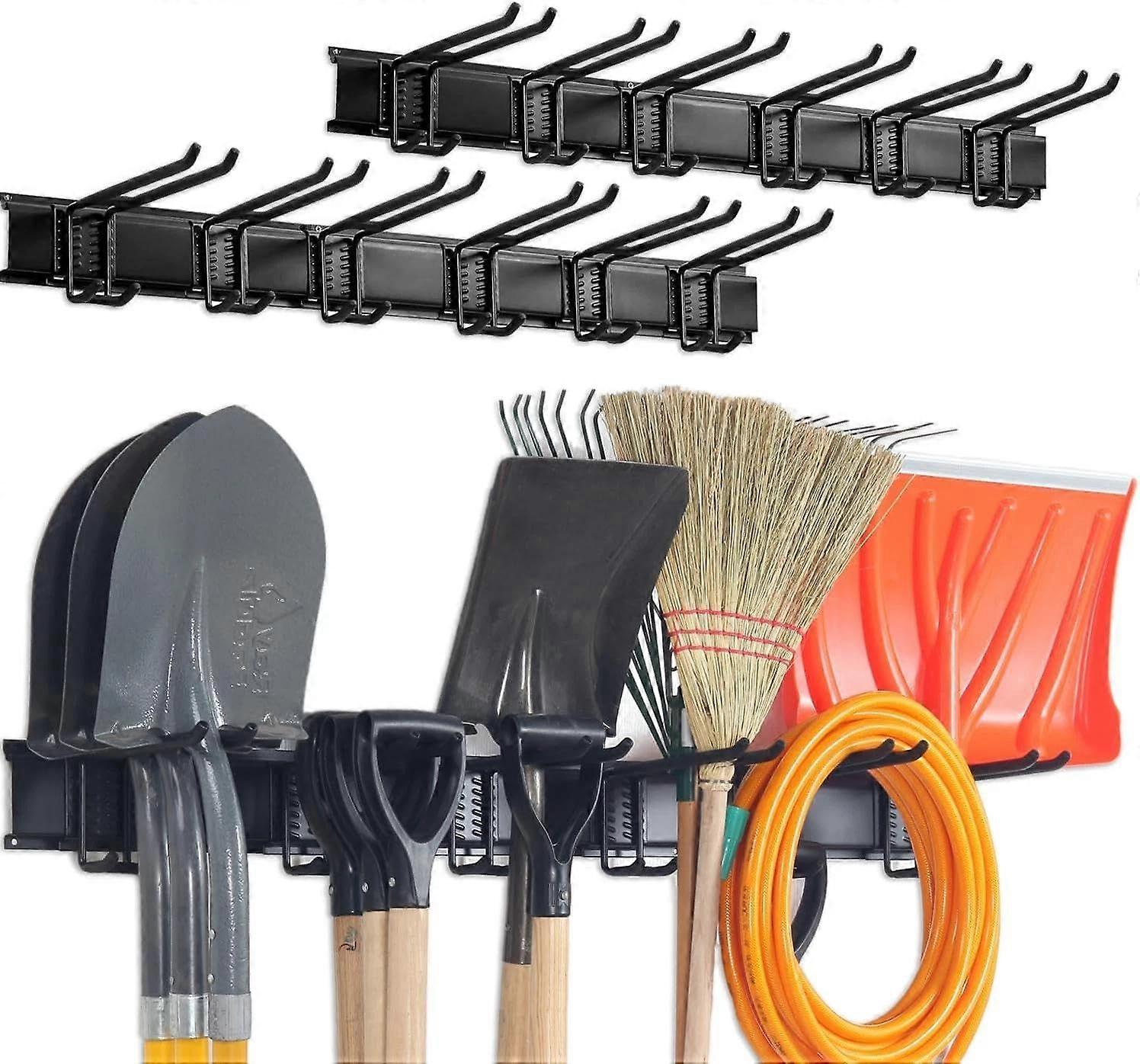 Wall Mount Tool Storage Rack Heavy Duty Garage and Garden Organizer SpaceSaving Design