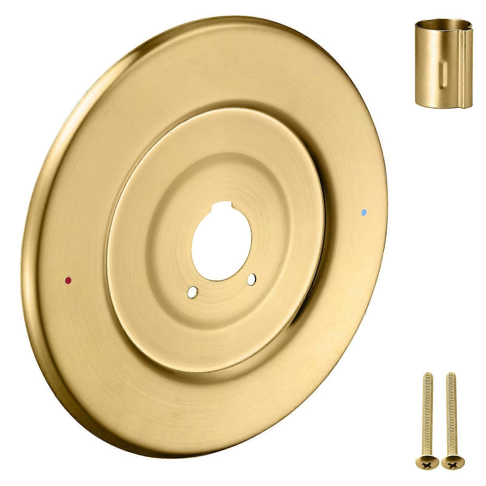 Shower Escutcheon Brushed Gold for Moen 16090 Chateau Single Handle Tub and Shower Trim Plate