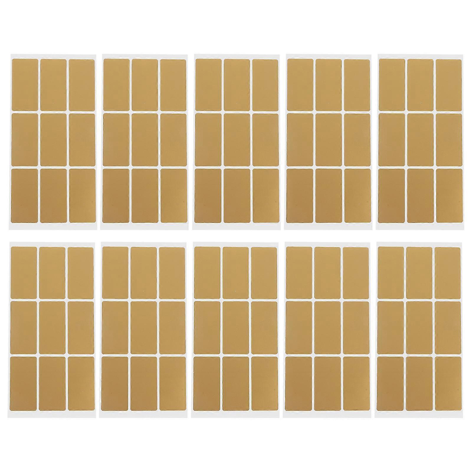 Scratch Off Sticker Golden Rectangular Sheets for DIY Raffle Games 10 Sheets