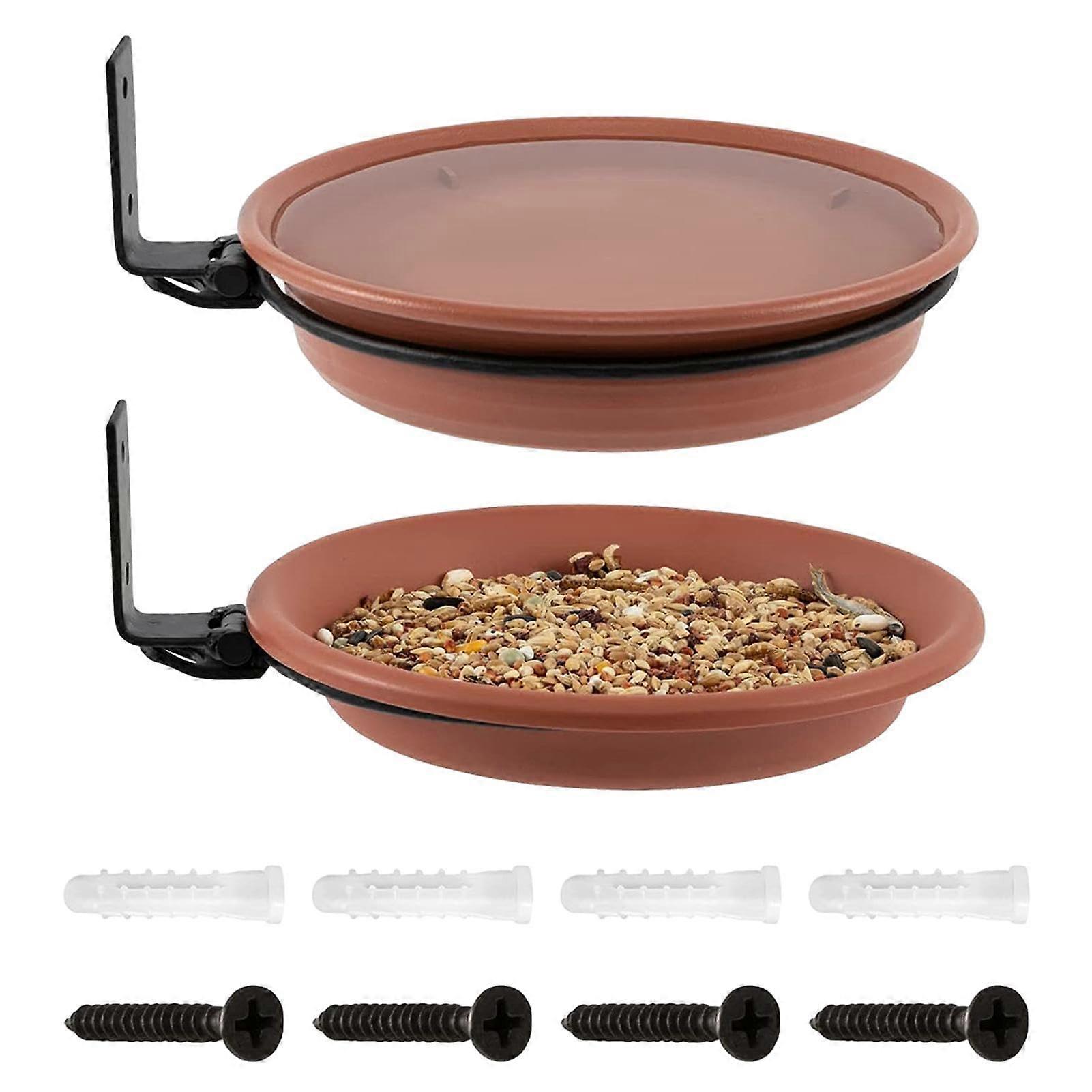 Tree Mounted Bird Feeder and Deck Bird Bath with Hummingbird Tray, WeatherResistant RustProof Bracket