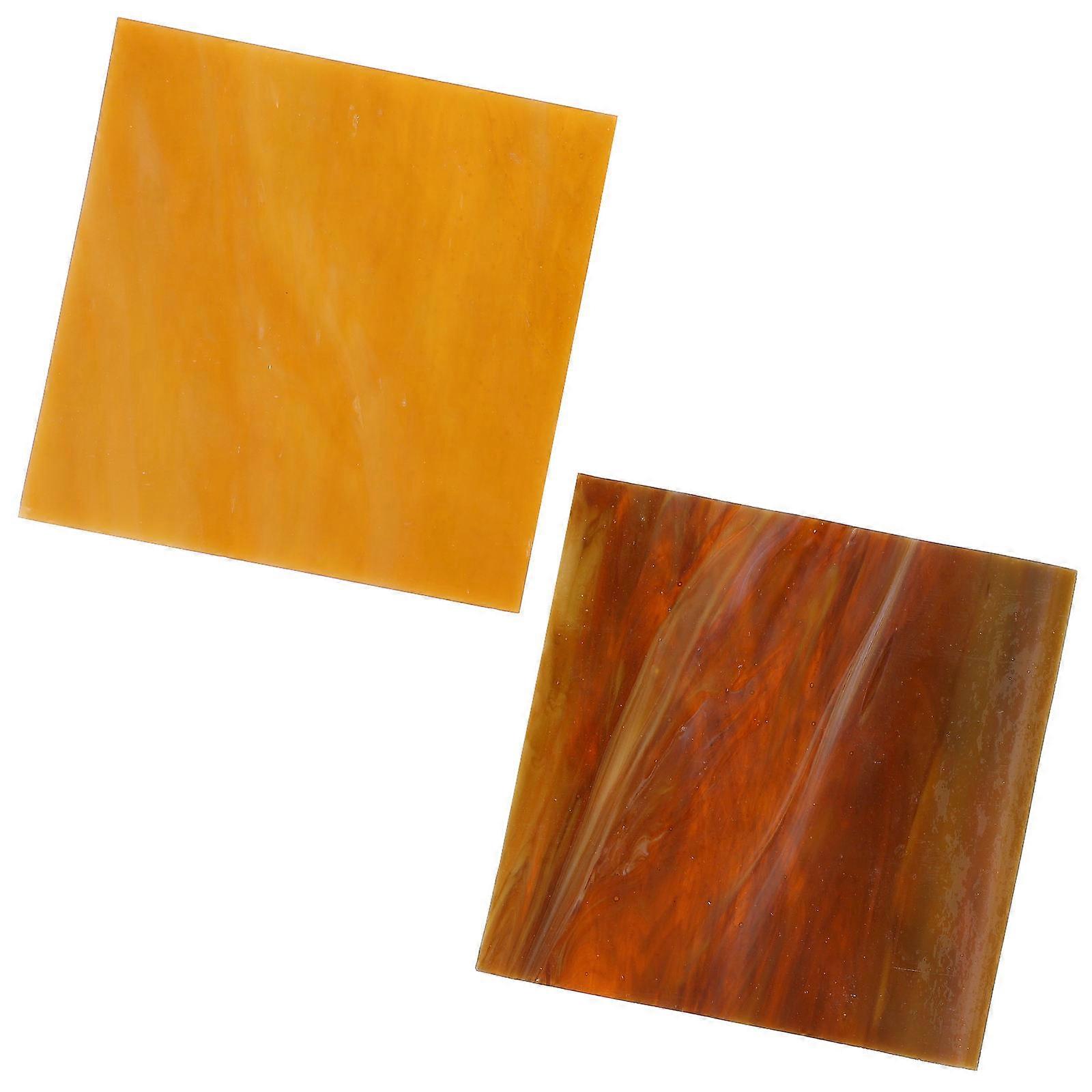 Assorted Color Stained Glass Sheets for DIY Artistic Mosaic 2Pcs