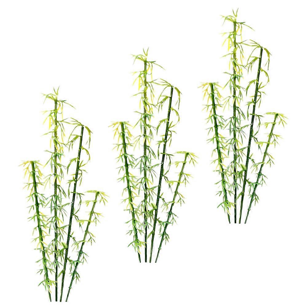 Mini Bamboo Trees Model Bamboo Trees for Display 12Pcs Decorative Set
