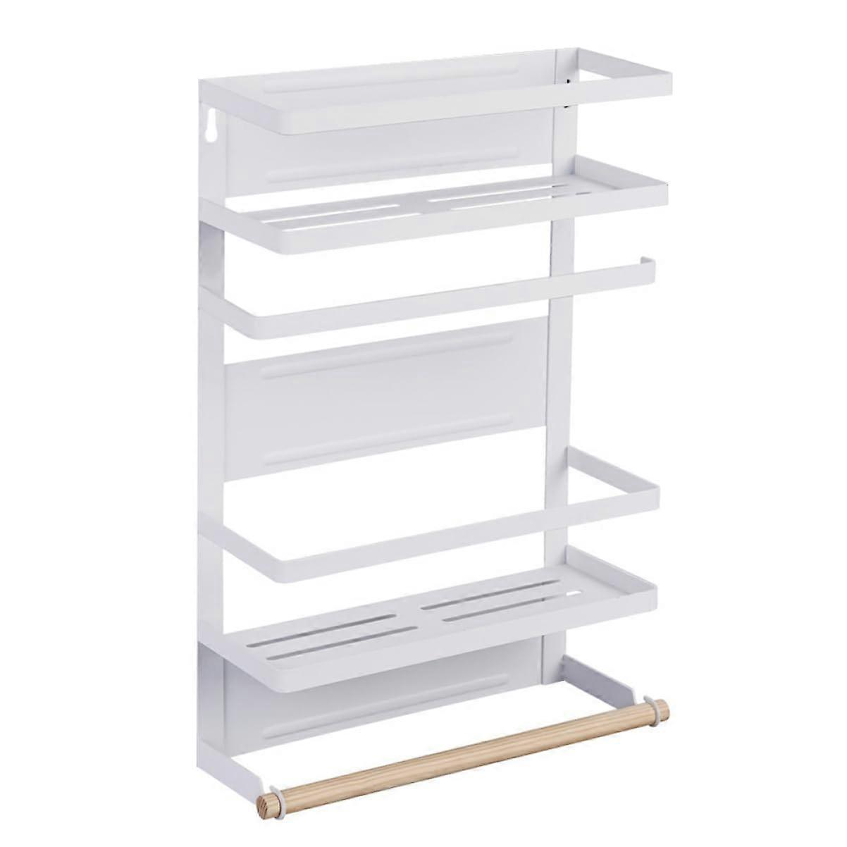 Magnetic Refrigerator Shelf Organizer for Cans Bottles and Condiments SpaceSaving Kitchen Storage Rack