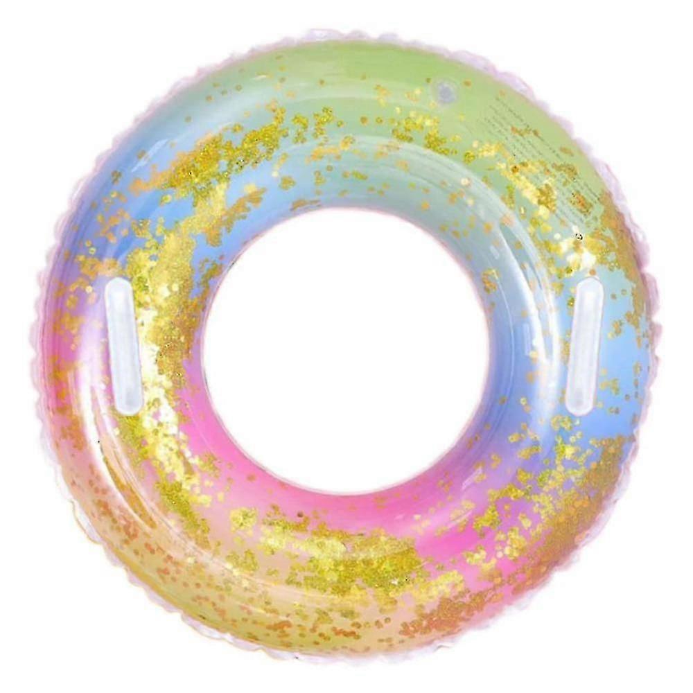 , Transparent Floating Ring, Rainbow Sequin Inflatable Pool Float Floating Pool Beach Toys