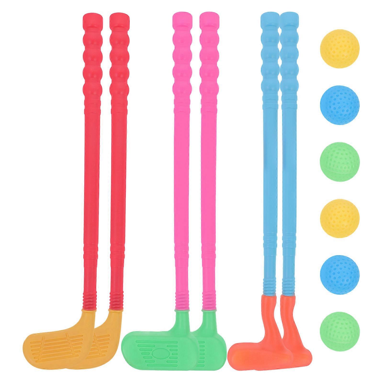 Plastic Golf Toys for Kids Playing Assorted Color Promotes Physical and Mental Development 2 Sets