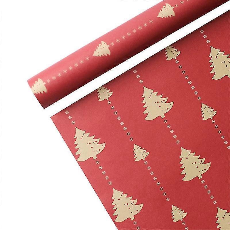 5-Pack Eco-Friendly Kraft Christmas Wrapping Paper - Disposable, Practical & Lovely Printed Patterns