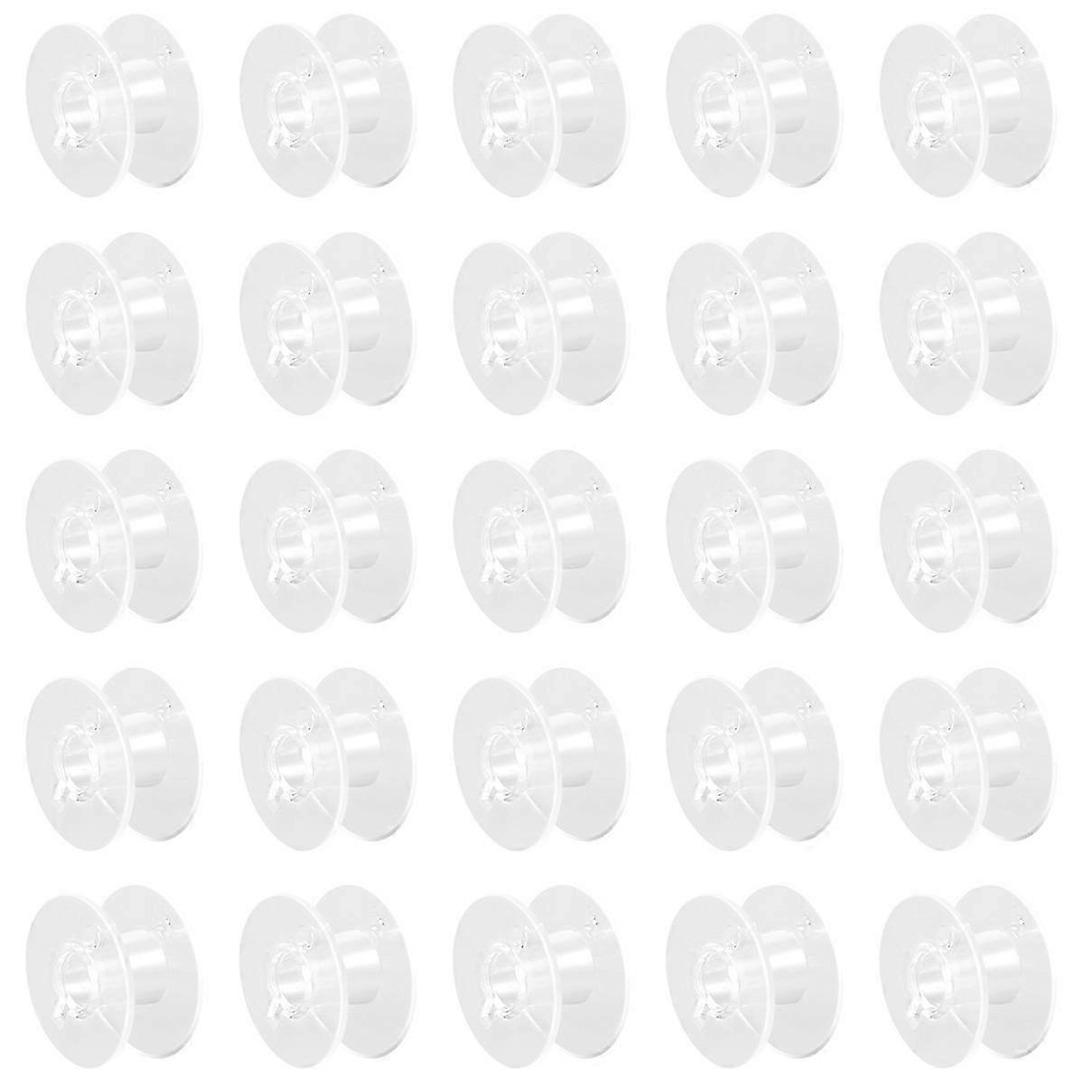 25 Clear Plastic Sewing Machine Bobbins Fits Singer