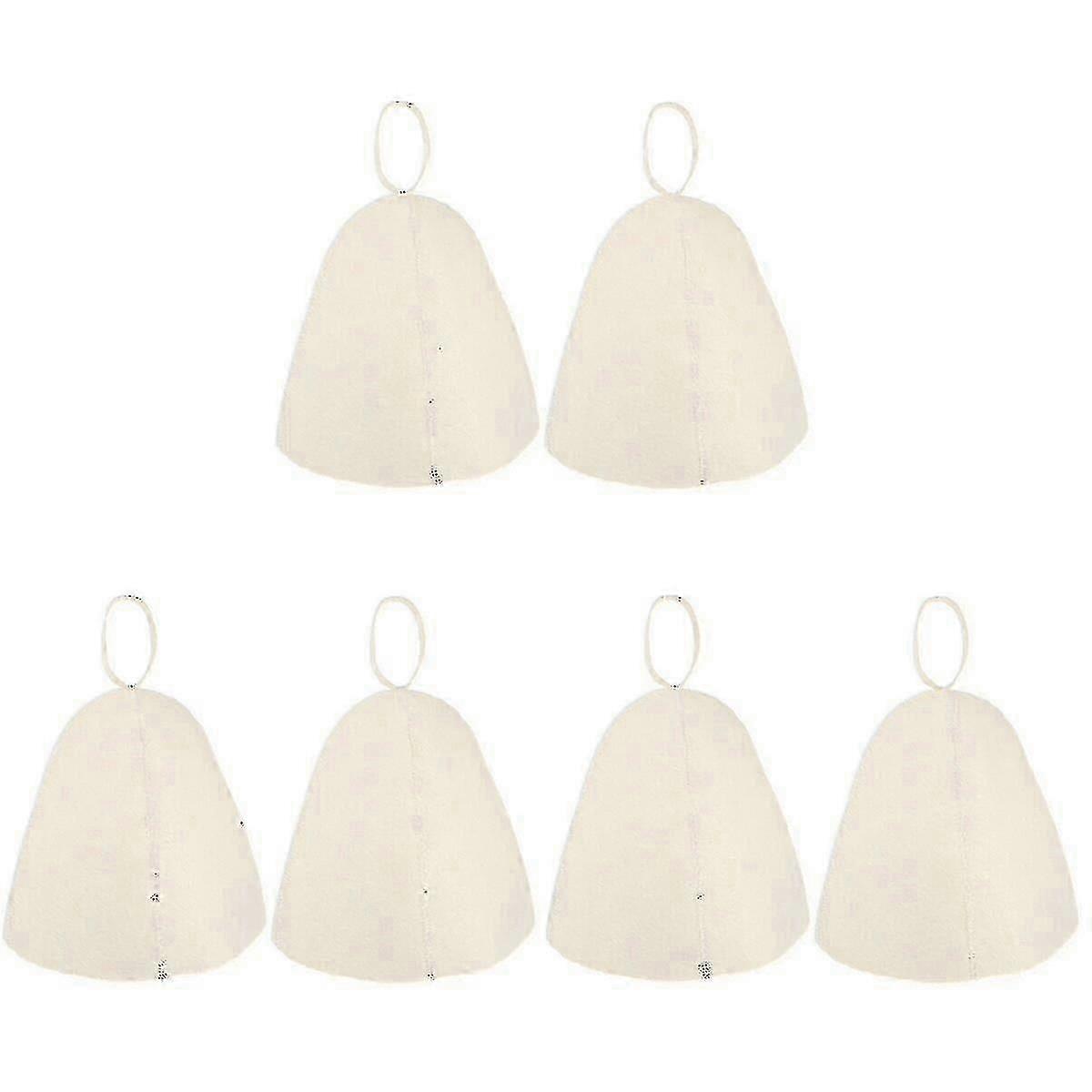 8 Pcs Felt Sauna Hat Thickened Comfortable Bathing Hat Lightweight--6 pcs
