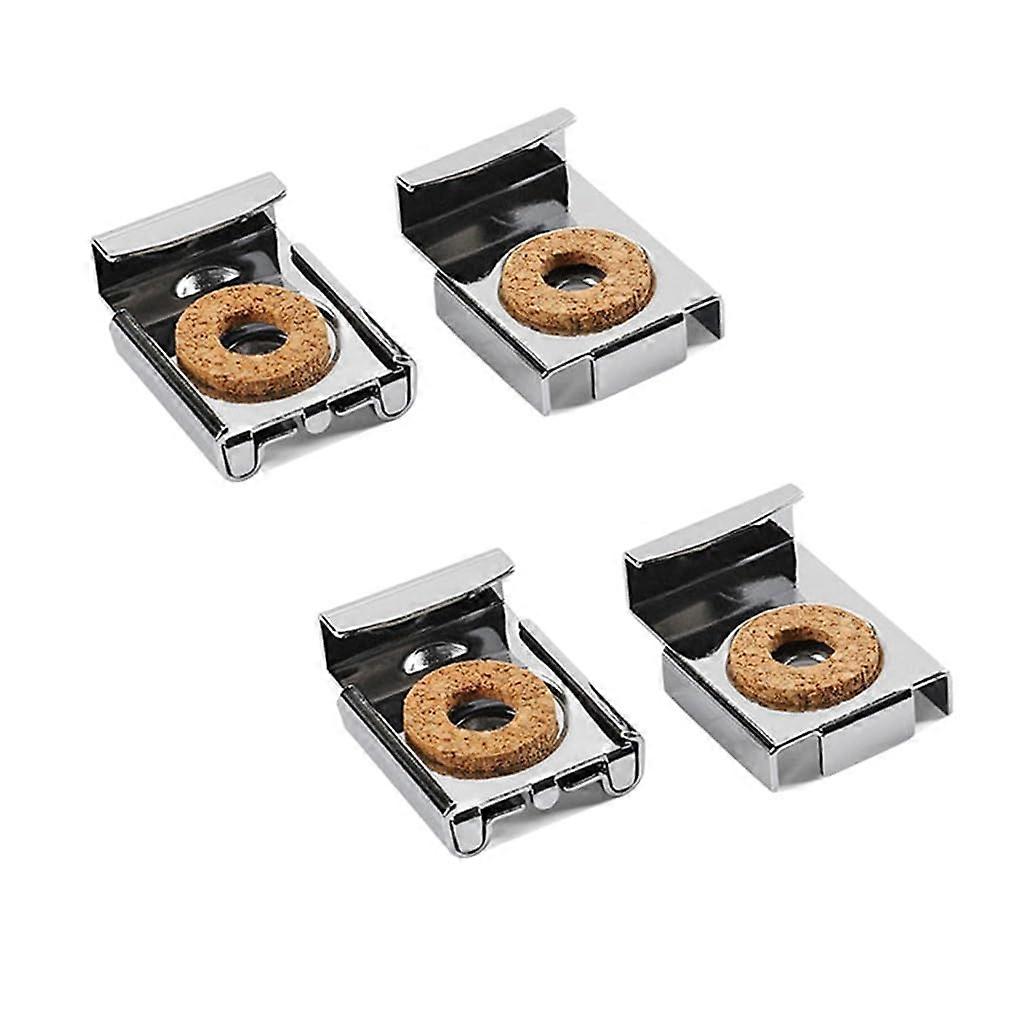 4 Pieces Adjustable Glass Shelf Bracket with Spring Design for Wall Mounted Bathroom Support