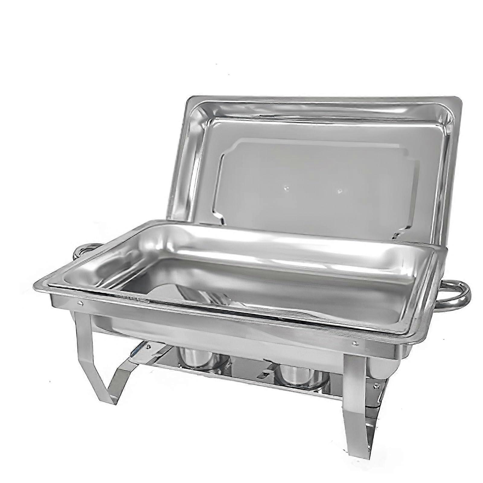 9L Rectangle Stainless Steel Chafing Dish Buffet Set with Fuel Holders, Smart Temperature Control