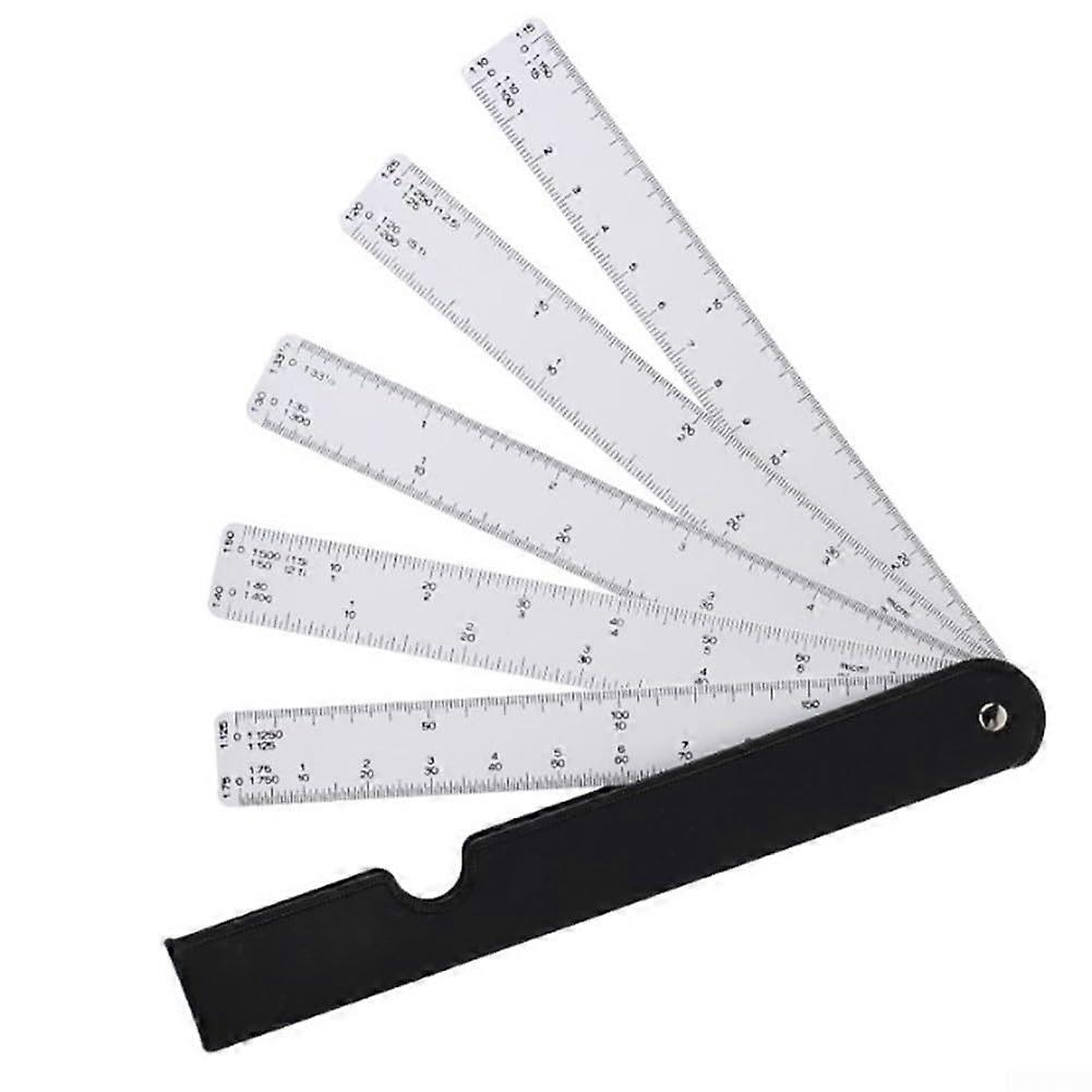 Foldable FiveBlade Scale Ruler for Precise MultiScale Measurement and Durable Architect Use