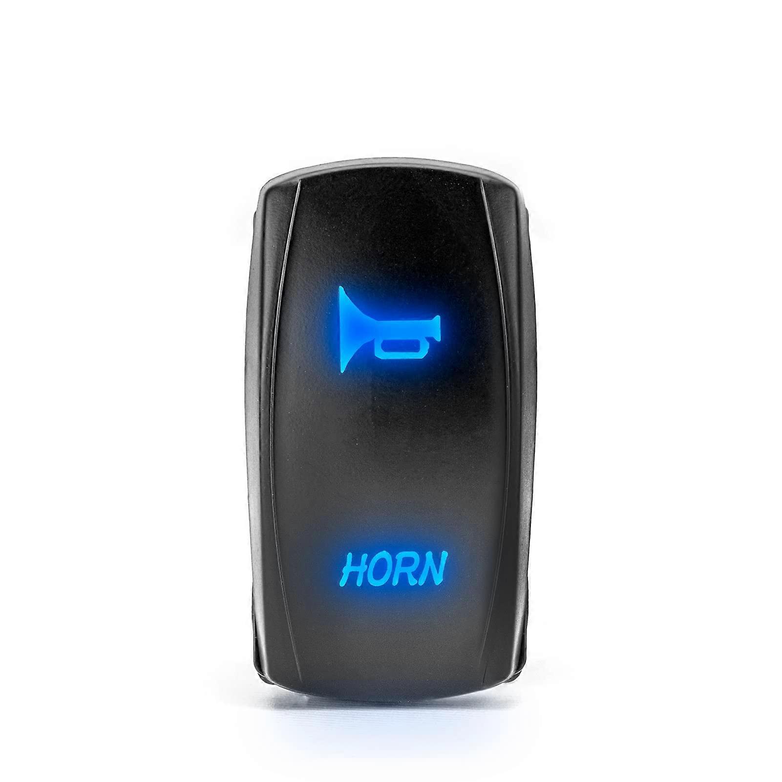 LED Rocker Switch with Blue Backlight Waterproof SPST 5 Pin Marine Toggle Switch 12V Boat