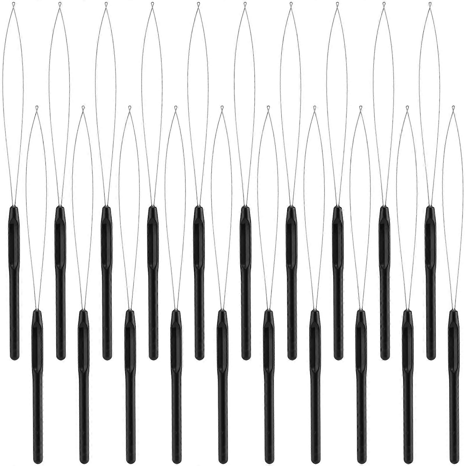 Hair Extension Loop Needle Set with Metal Threader Hook, Fast Microlink Bead Tool for Salon and DIY