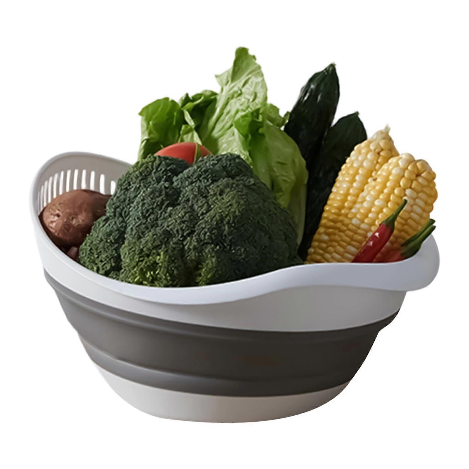 Collapsible Colander for Kitchen Sink with Large Capacity AntiSlip Base, Foldable Strainer for Vegetables and Pasta