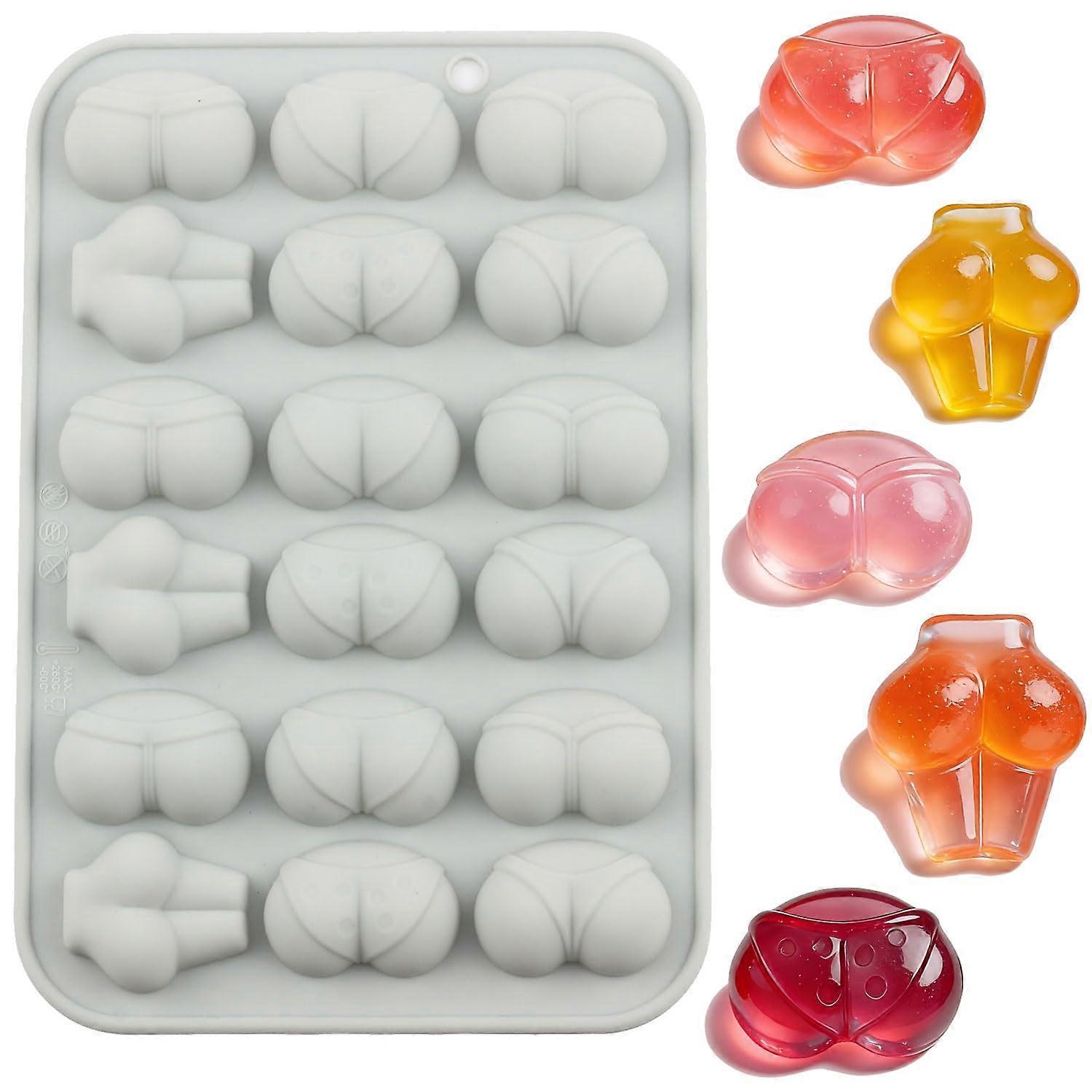 3D Butt Silicone Candy Mold 18 Cavity Chocolate Molds for Baking and Cupcake Decorating