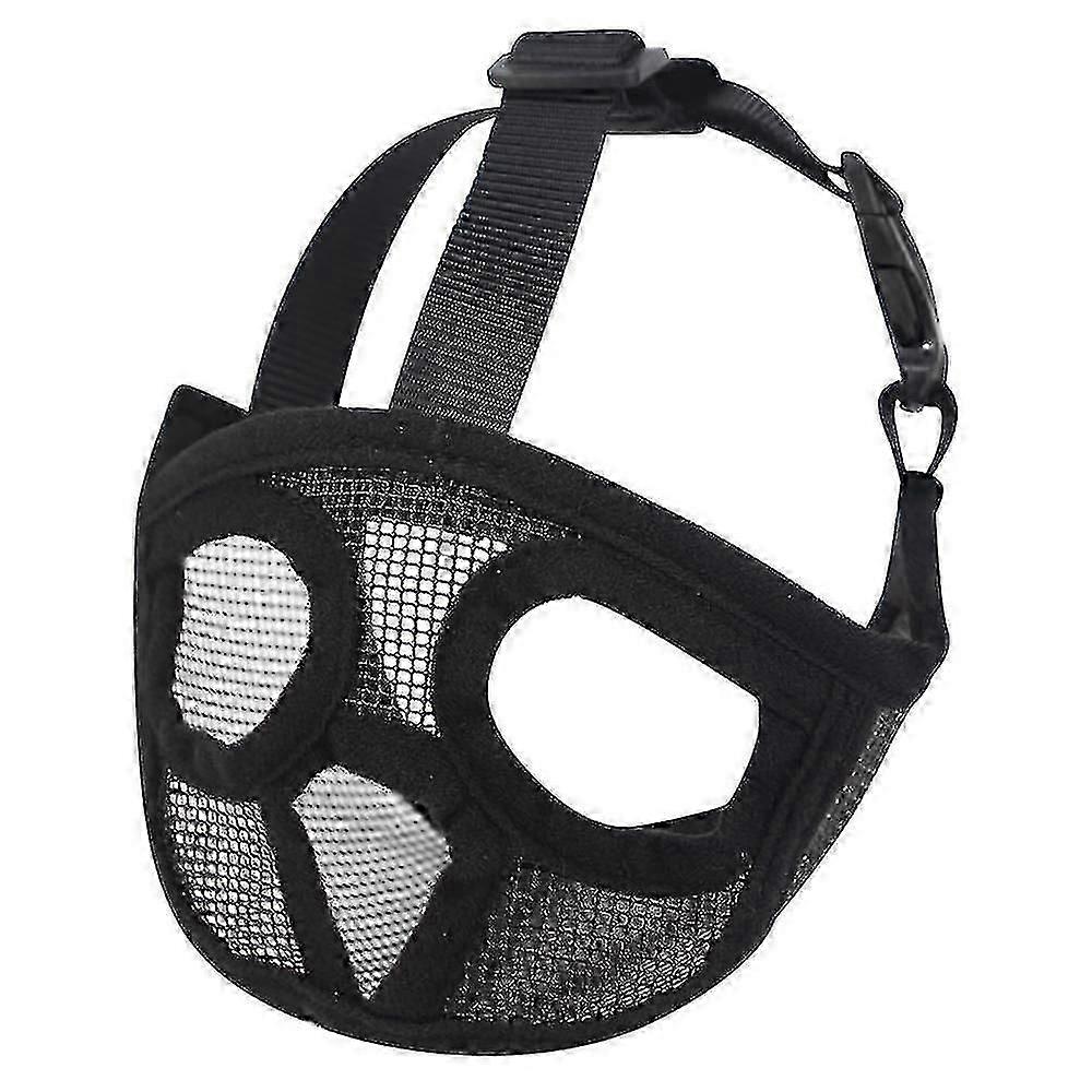 Short Snout Dog Muzzles- Adjustable Breathable Mesh Bulldog Muzzle For Biting Chewing Barking Training