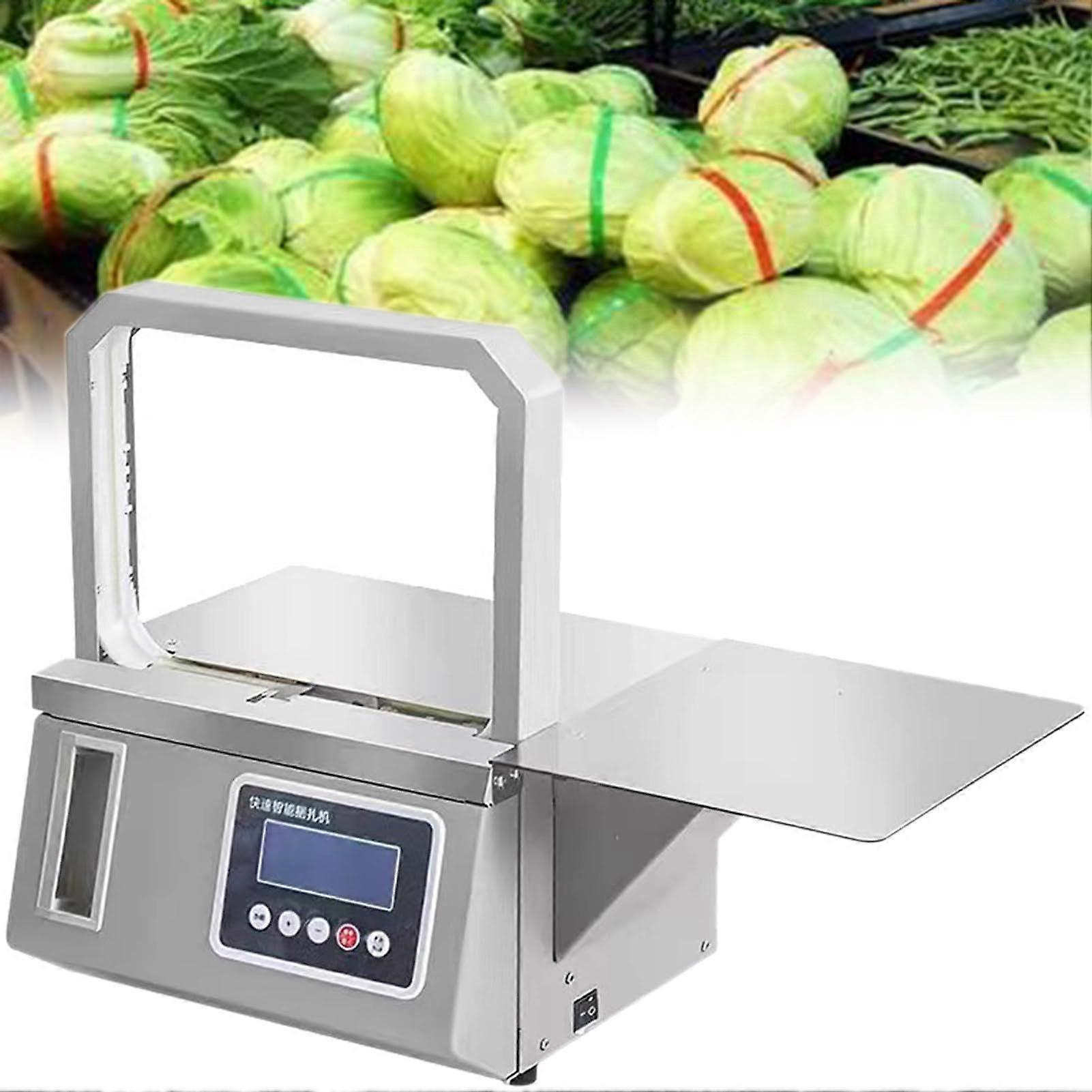 Vegetable Strapping Machine with Automatic Photo Sensor, 12mm OPP Strap Tool for Food Packaging