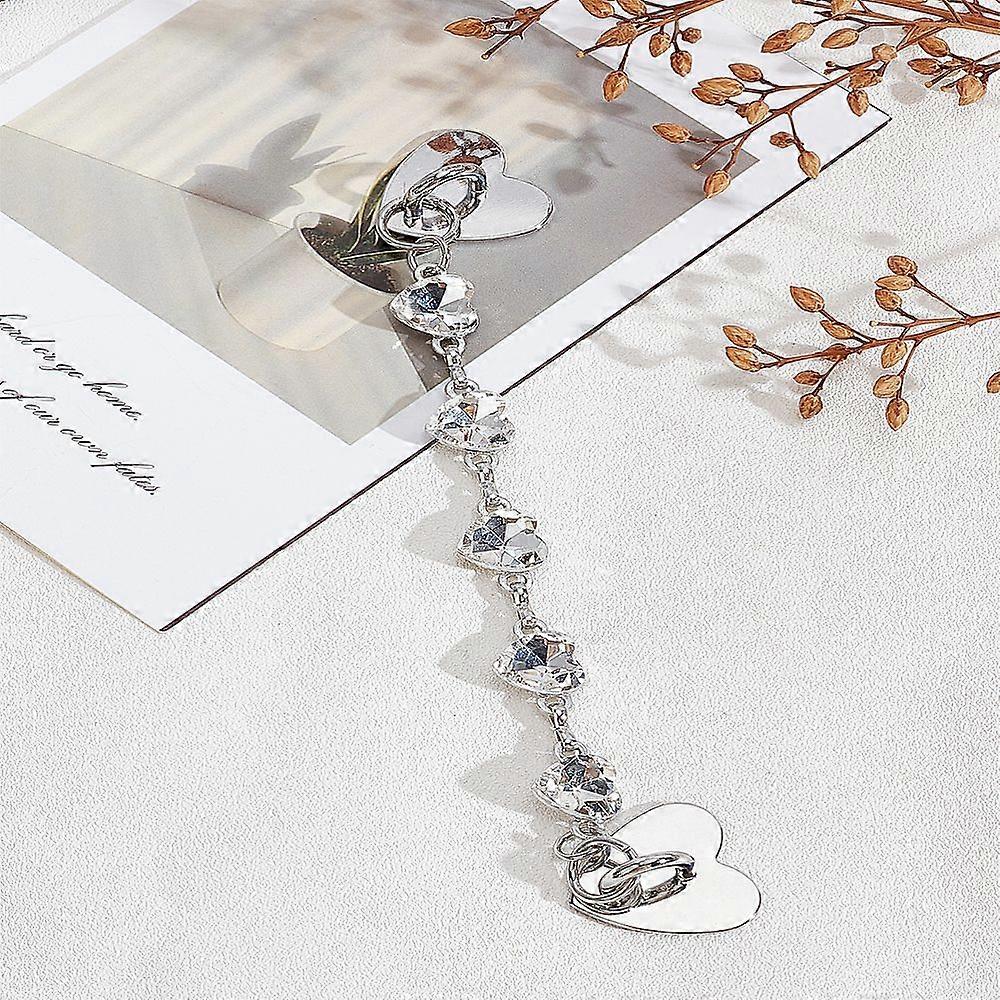 Alloy Mobile Straps Heart Platinum 165mm