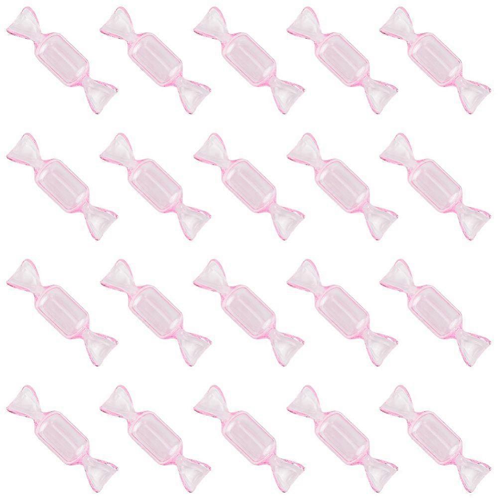 Transparent Plastic Candy Shaped Trinket Storage boxes Gift Candy Packing boxes Pink 8x2.15x2.4cm 20pcs/set