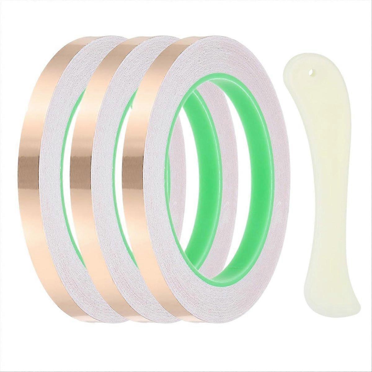 22 Yard 3/8 Inch Copper Foil Tape,3 Roll Copper Tape