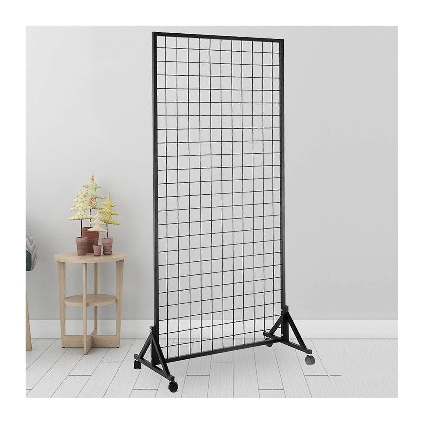 Gridwall Display Stand with Wheels, Durable Wire Grid Panel Tower for Retail or Room Divider Use