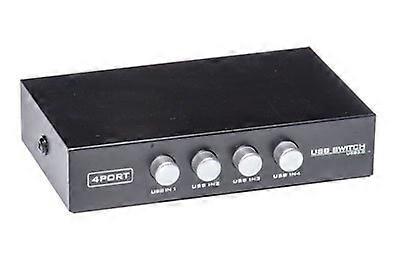 4 Way USB Switch Box with Quick Pushbutton Control for Printer Scanner Camera Keyboard