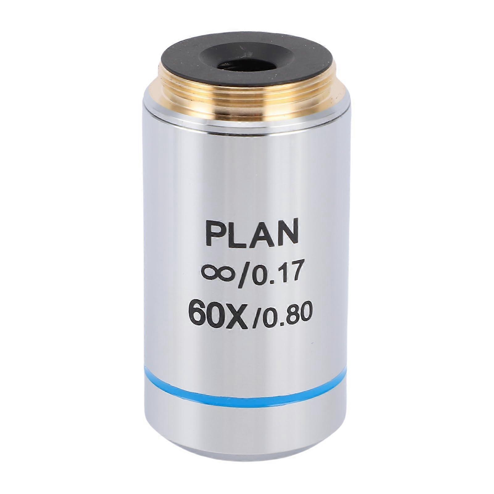 60X Plan Achromatic Microscope Objective Lens RMS 20.2mm  Contrast Imaging for Biological Lab Use