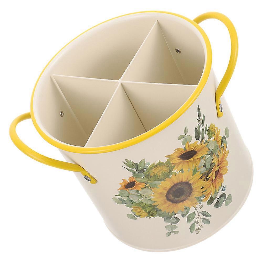 Beige Bathroom Storage Bucket for Toothbrush and Toothpaste Holder