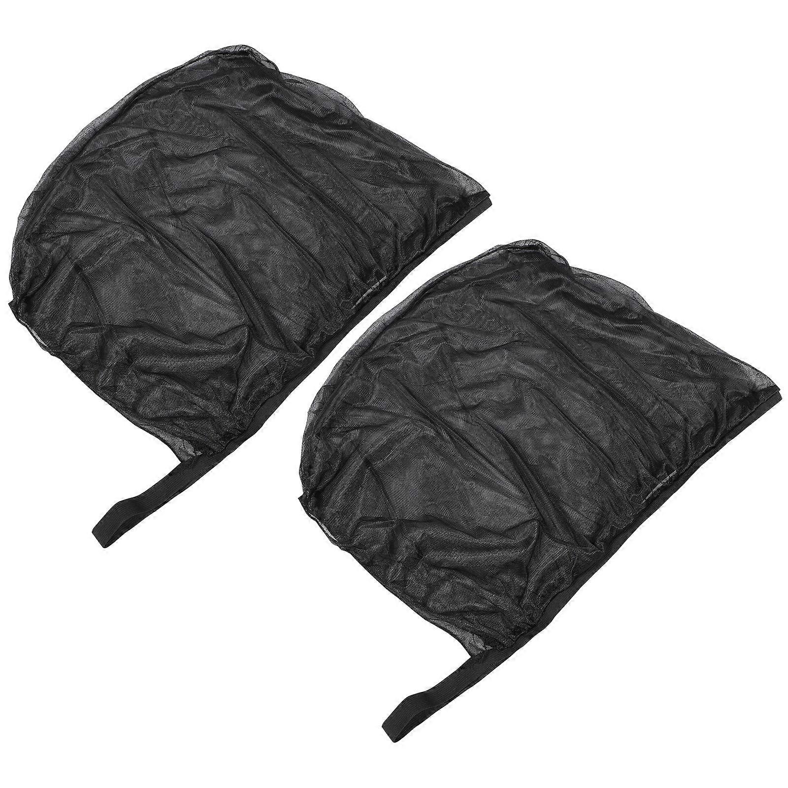 Car Sunshade Side Window Mesh Screen for Sun Protection 2Pcs Black