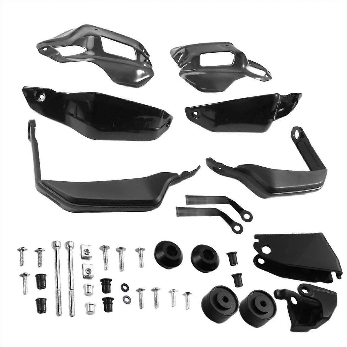 Motorcycle Handguard with Windshield Protector Black & Gray