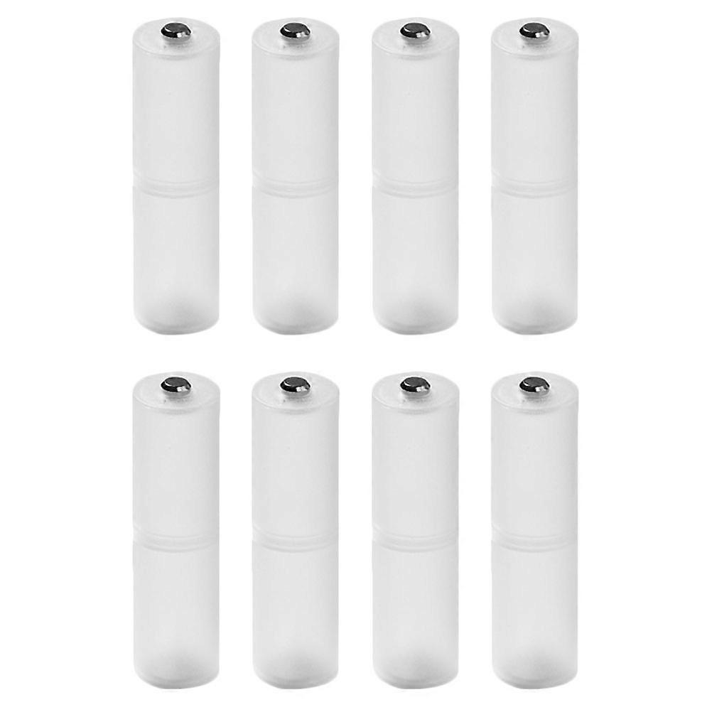 Battery Converter White Aaa to Aa Adapter for Storage 8Pcs Durable PP