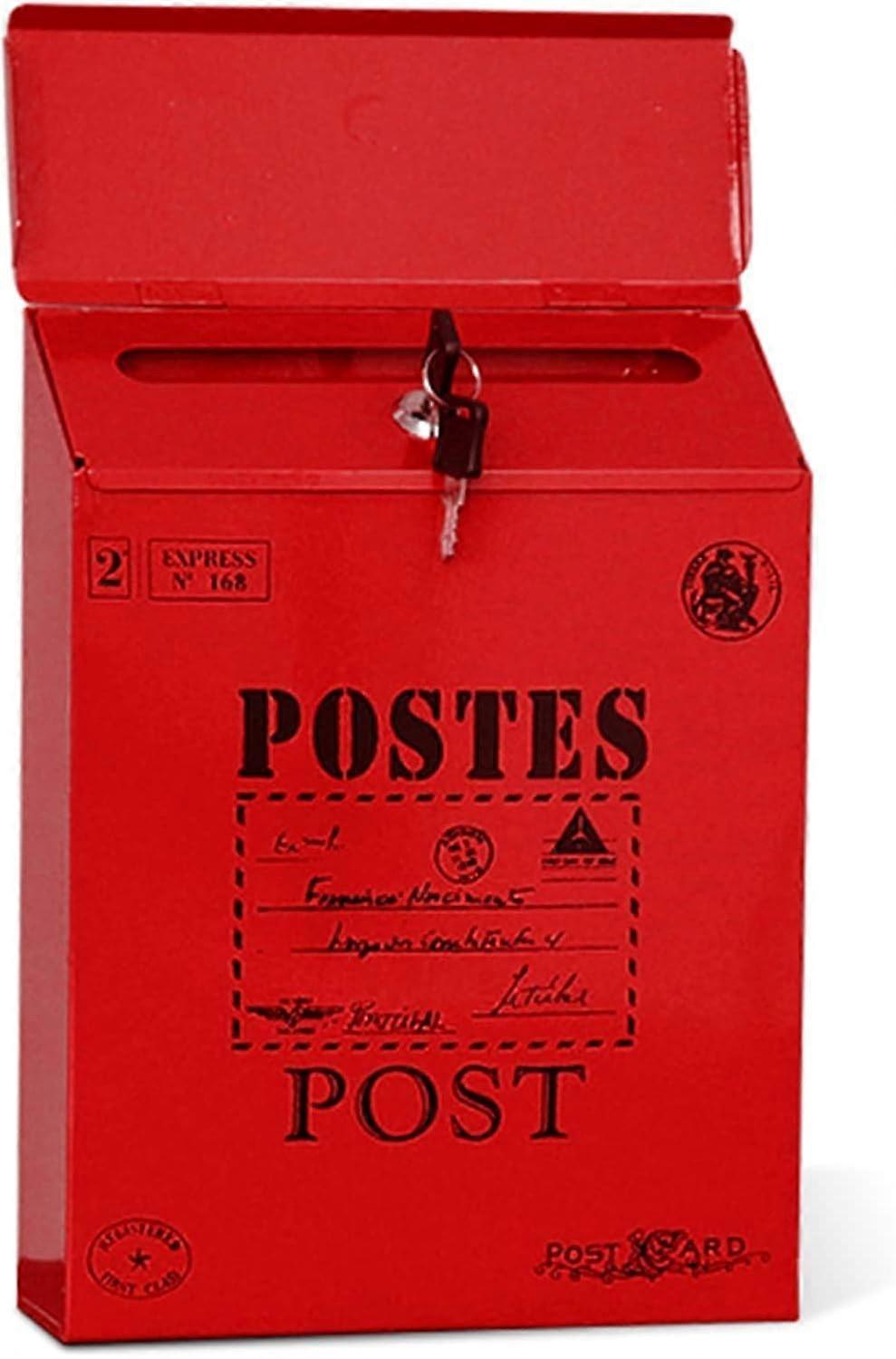 Wall Mounted Mailbox with Lockable Security Design, Rust Resistant Metal for Home and Office