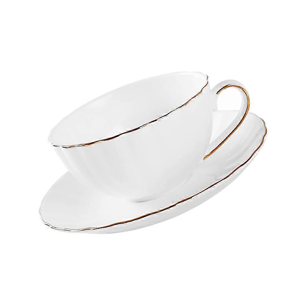 Ceramic Coffee Cup European China for 1Set White