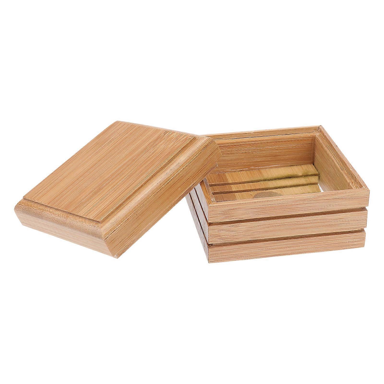 Bamboo Soap Storage Container for Storage Use 1Pcs Light Brown Dish