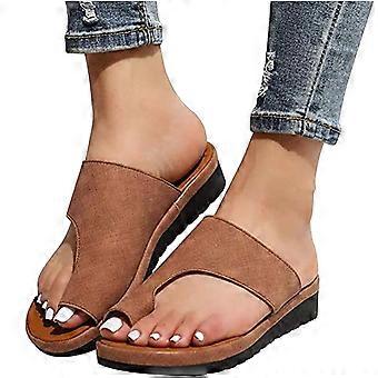 Dames elegante comfortabele platformschoenen, casual slippers voor de zomer, strand of op reis, maat 35, beige