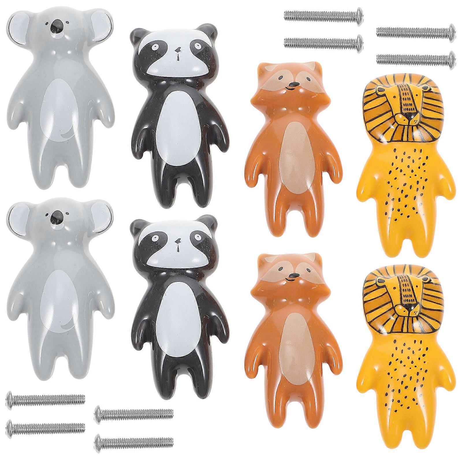 8pcs Cartoon Animal Knobs Dresser Knobs Drawer Knobs Lovely Cabinet Handles