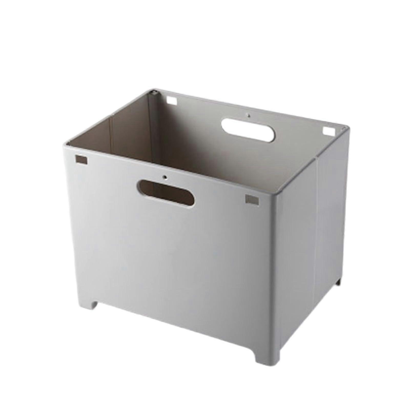 Large Gray Laundry Basket with Foldable Wall Mounted Design for Bathroom Clothes Storage