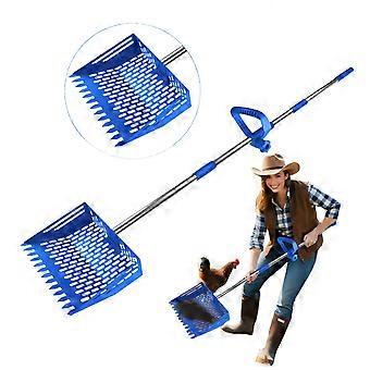 Strong Metal Poultry Waste Tool With Ergonomic Handle For Chicken Enclosure Cleaning And Maintenance  Blue